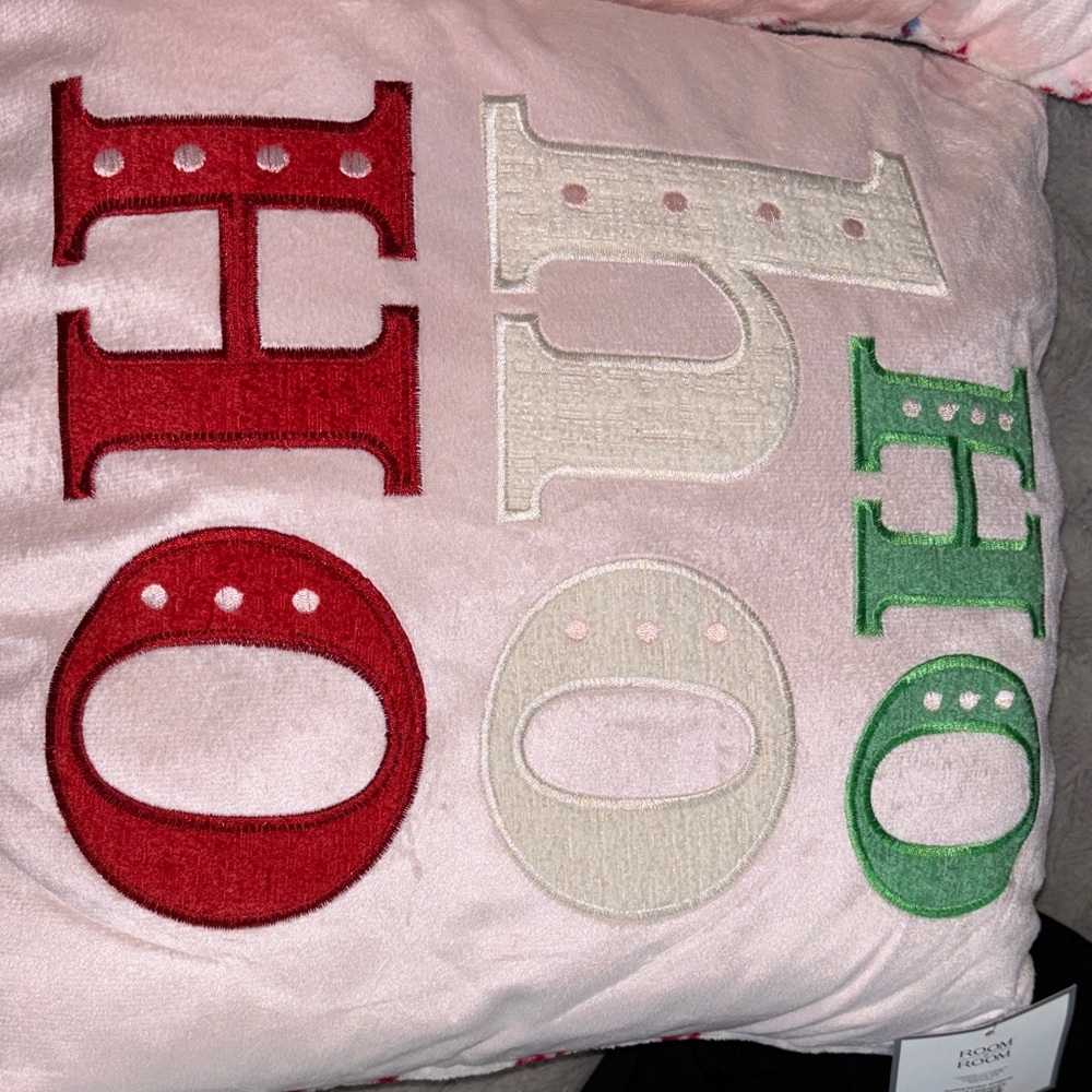 Festive 'Ho Ho Ho' Throw Pillow